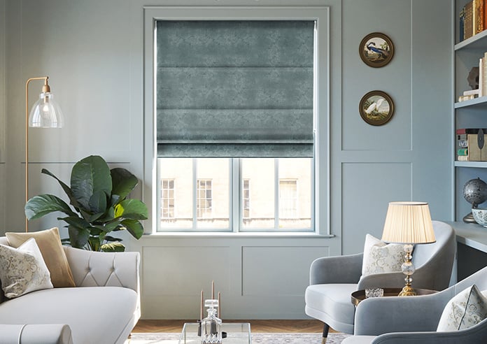 Florence Faux Suede, Mid Grey - Motorised Roman Blind - Image 3